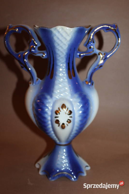 Amfora wazon biało niebieska 1694 Porcelana i szkło zachodniopomorskie Szczecin