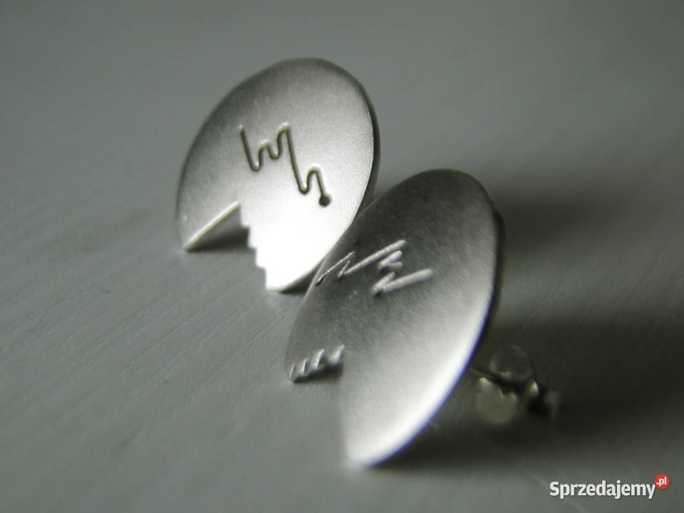 Modernistyczne kolczyki srebro 925 Warszawa