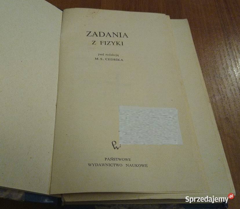 Zadania z fizyki pod red M S Cedrika twarda fizyka, astronomia sprzedam