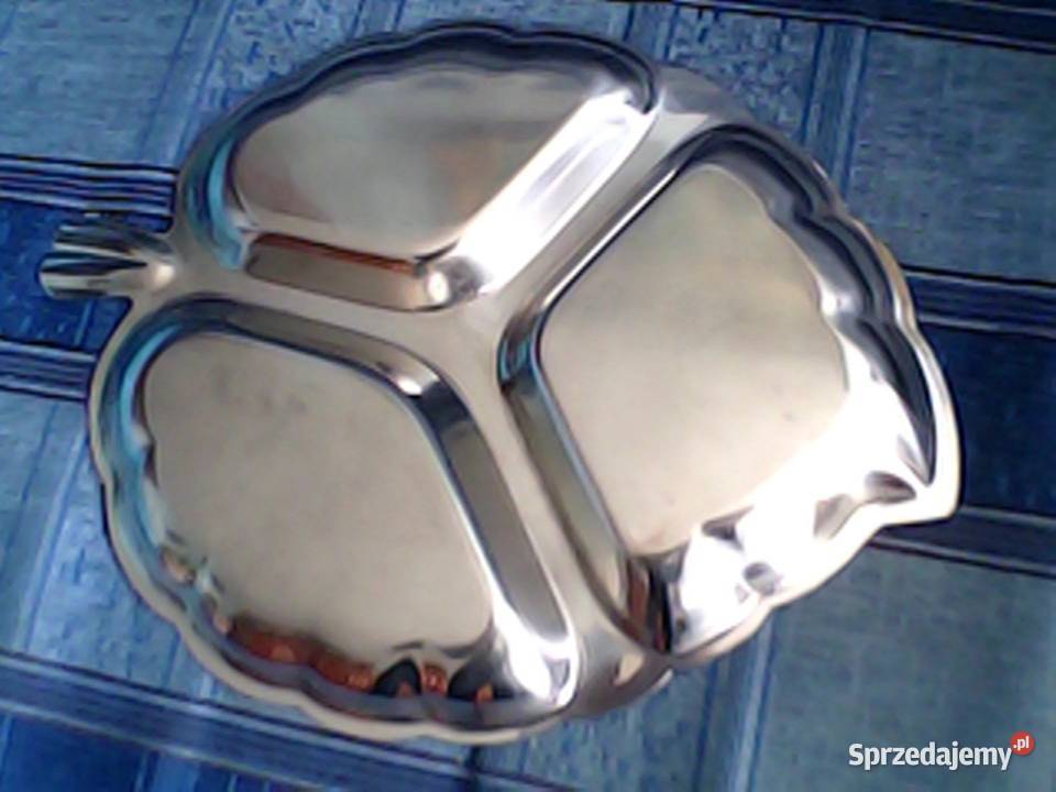 Patera metalowa chromowana w kształcie liścia Warszawa sprzedam