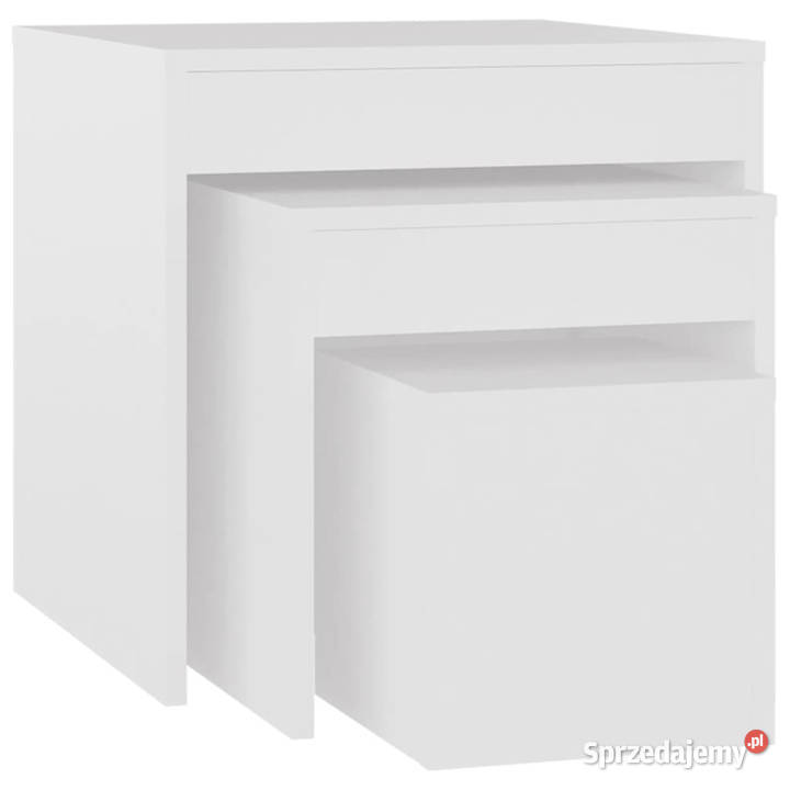 Stoliki wsuwane pod siebie 3 białe WM808594 Warszawa sprzedam