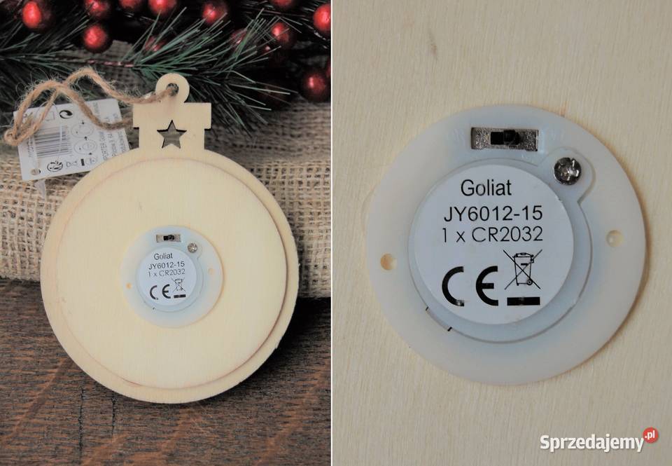 Zawieszka drewniana podświetlana bombka LED lubelskie Lublin