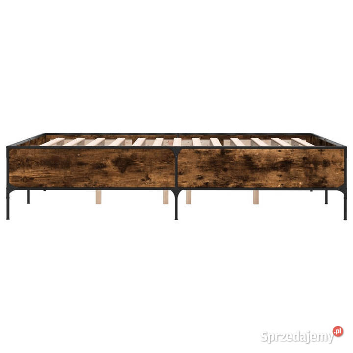 Rama łóżka przydymiony dąb materiał 153cm Łóżka