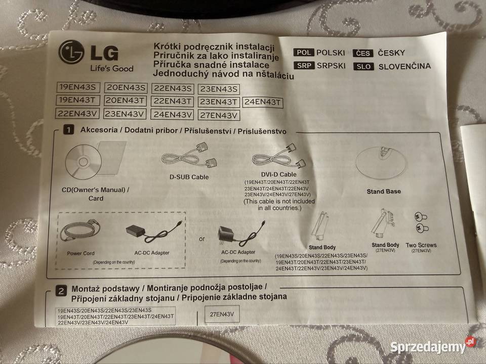 Monitor LG Flatron 22EN43T 22 LED Full HD Czarny Monitory i projektory Czerwionka-Leszczyny