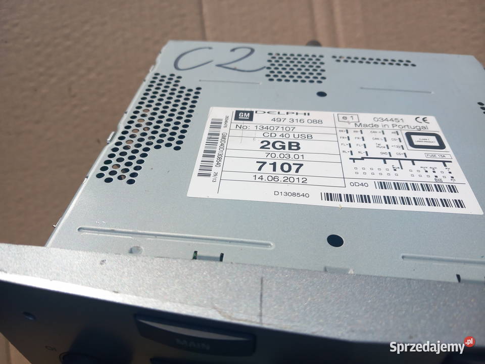 Radio cd40 usb pin Opel Gid z prędkością Żary