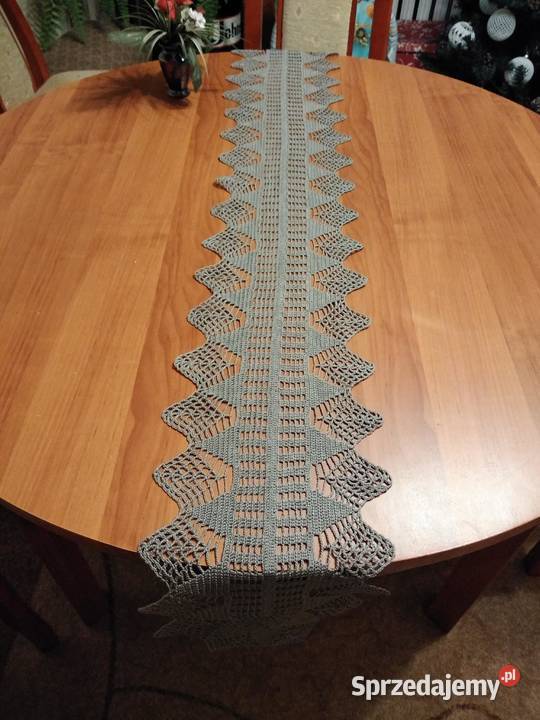 Długi wąski szary bieżnik odcienie szarości Obrusy i serwety Częstochowa