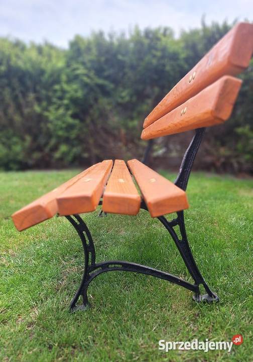 Ławka ogrodowa 200 grube deski żeliwne nogi styl Radzyń Podlaski