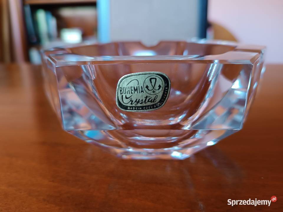 Elegancka duża kryształowa popielniczka VINTAGE Szczyrk