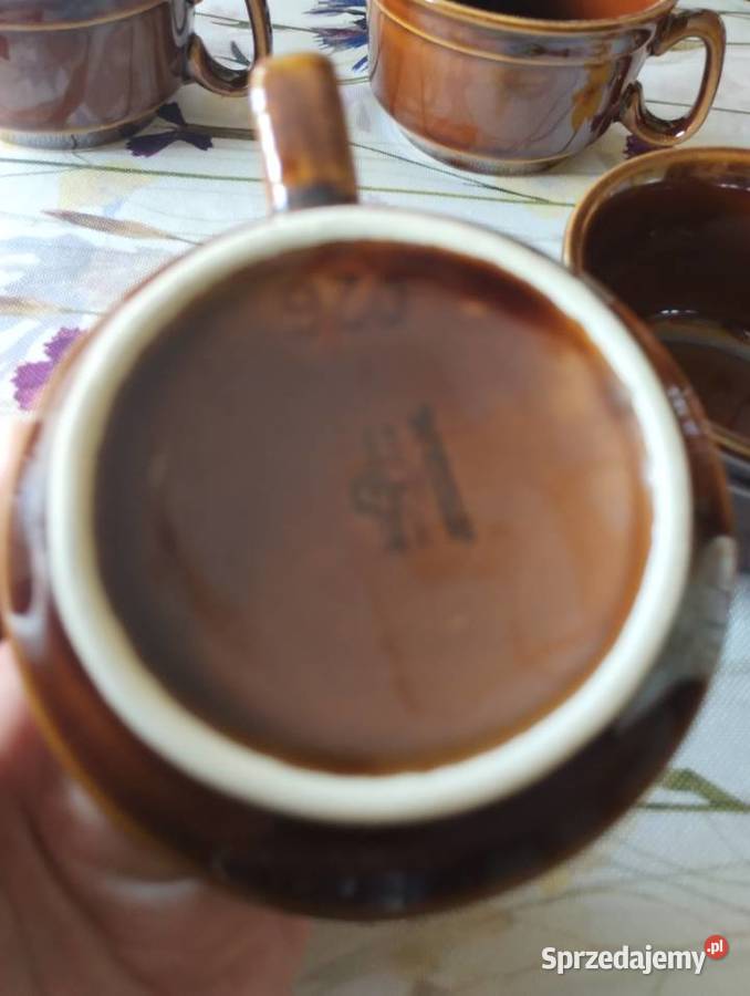 PRL filiżanki Pruszków porcelit etykieta 12 Łódź