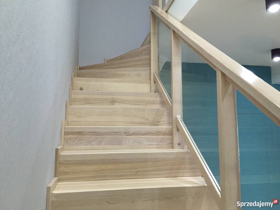 Balustrada drewniano szklana Jesion Szczecin