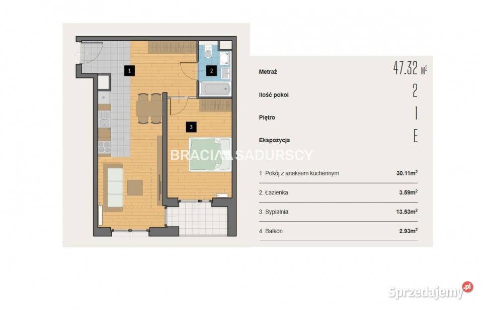 Mieszkanie 4732m2 2 pokojowe Kraków Aleja sprzedam