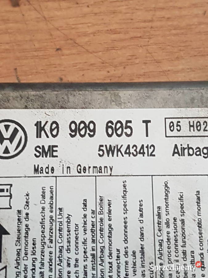 VW GOLF V PLUS MODUL PODUSZEK SENSOR AIR BAG Komputery Turkowice