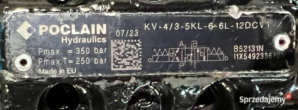 Poclain KV 4 3 5KL 6 6L 12DCVI B52131N zawór Poznań