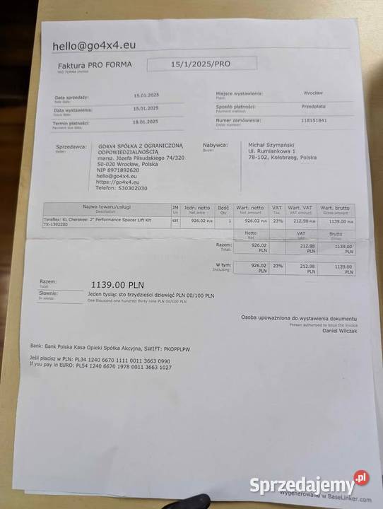 Zestaw podnoszący Spacer Performance TeraFlex