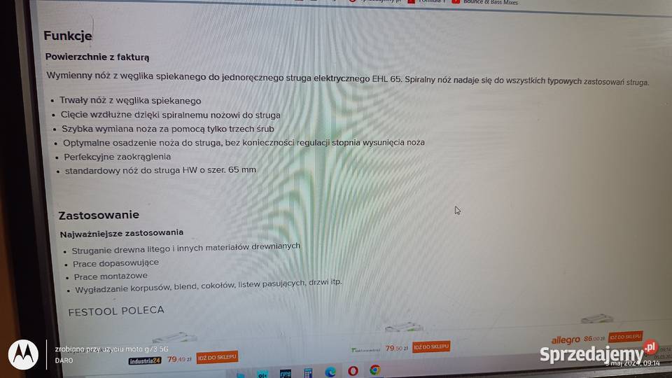 Festool niż spiralny HW 65 Pozostałe pomorskie Gdańsk