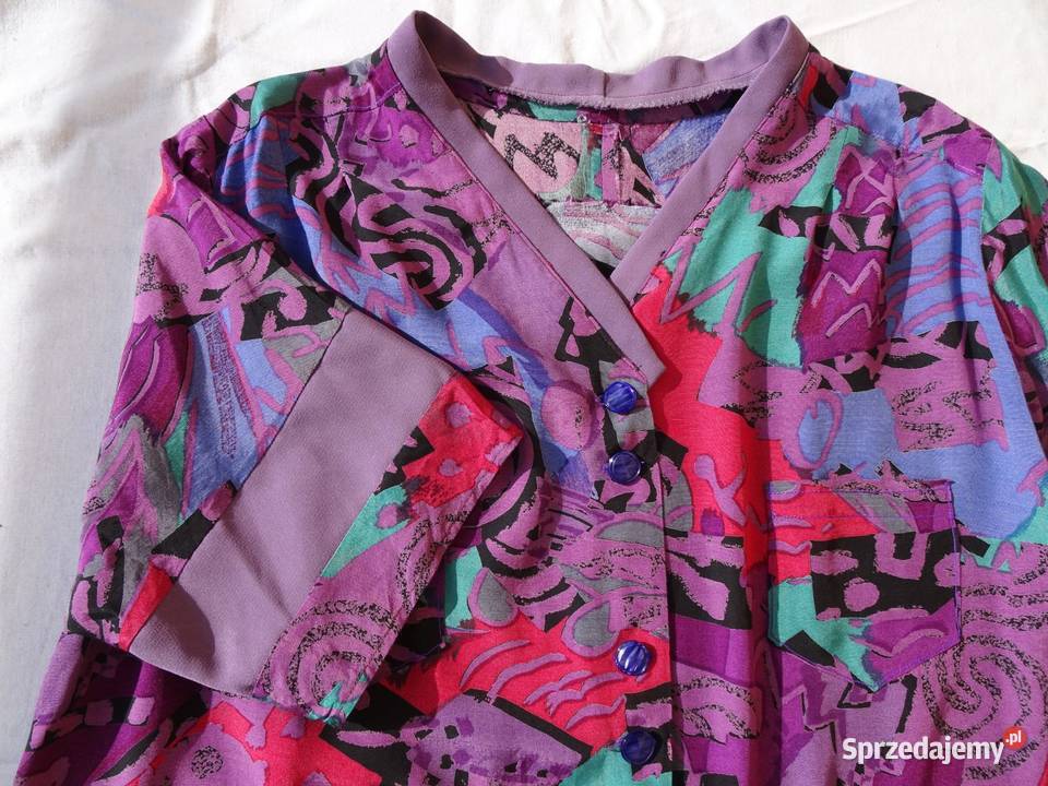 Wzorzysta Bluzka koszula vintage 46 48 Nowy Sącz sprzedam