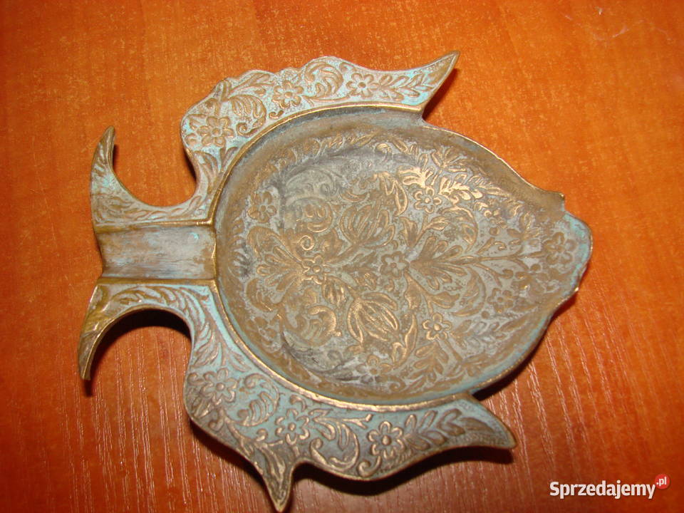 stara mosiężna popielniczka orientalna