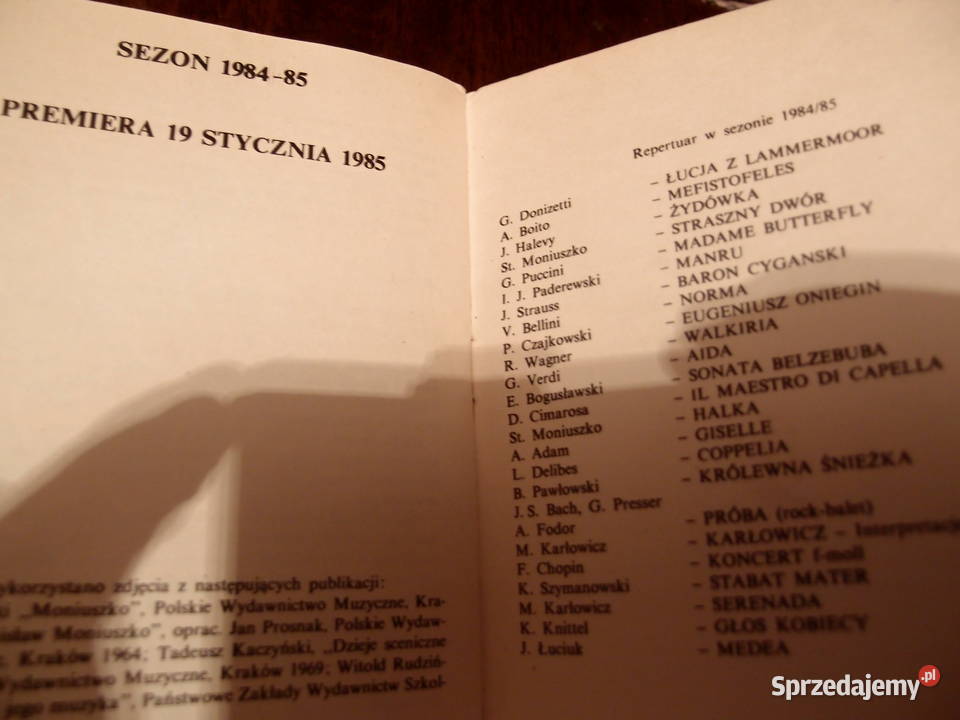 Program opery Halka Moniuszko z PRLu Teatr Łódź