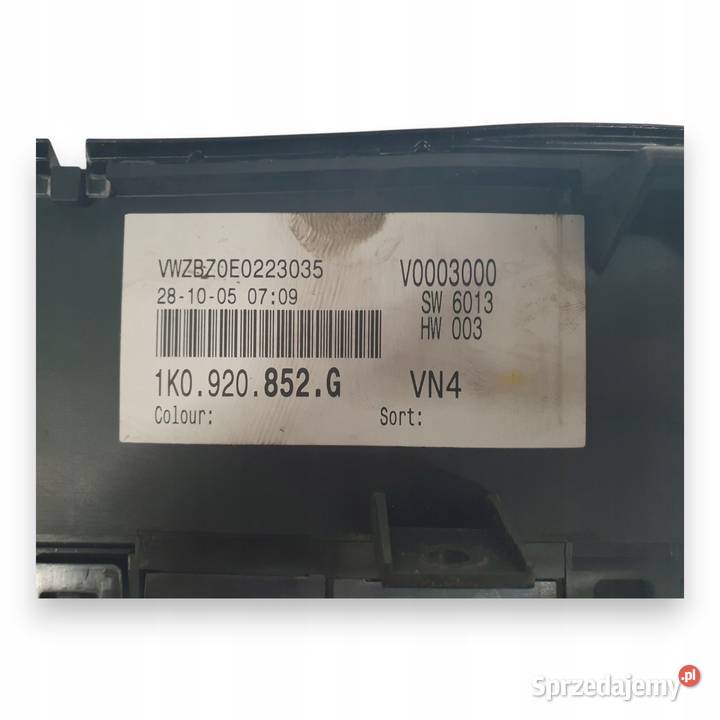 LICZNIK ZEGARY 1K0920852G VW Golf V 14 16V osobowe Chełm