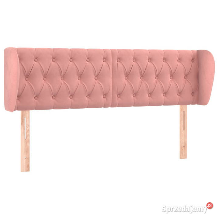 Zagłówek uszak różowy 147x23x7888 aksamitny