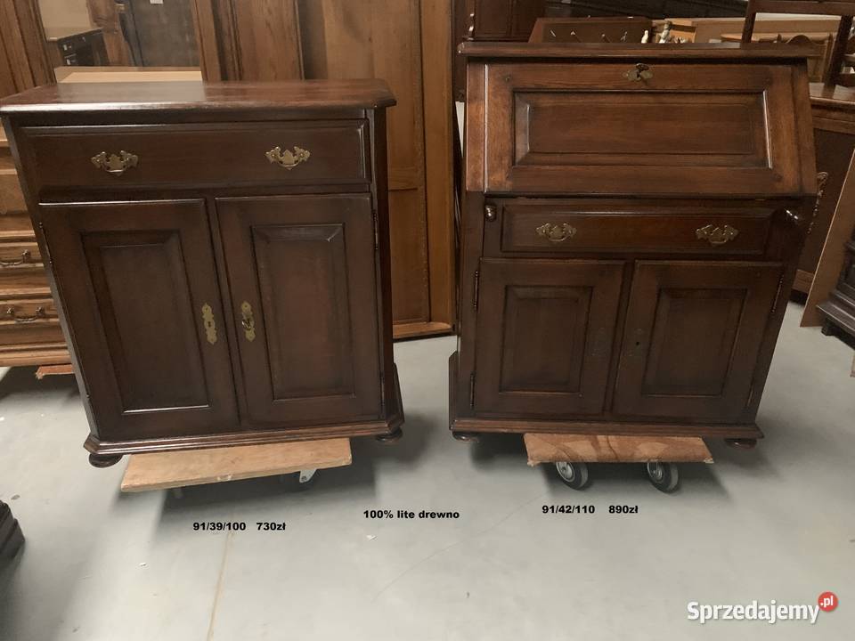 Piękny dębowy holenderski sekretarzyk 100 lite Pozostałe Ślesin