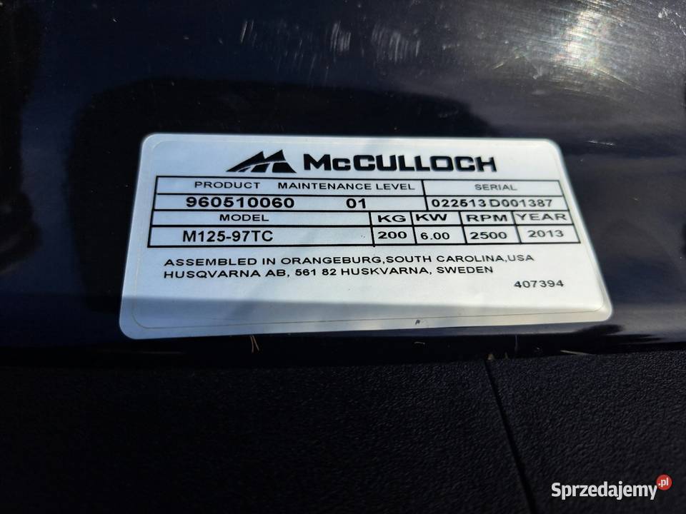 Kosiarka traktorek Mc Culloch M125 Tychy sprzedam