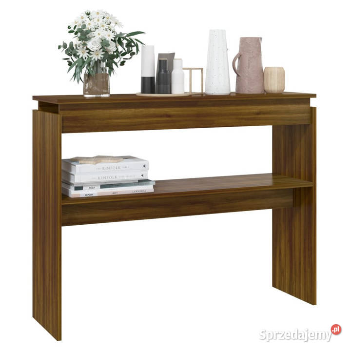 Stolik konsolowy brązowy dąb 102x30x80 WM815221 Warszawa
