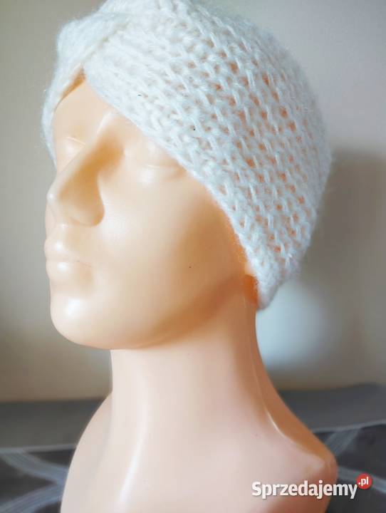 Biała opaska turban handmade rękodzieło Dla kobiet Olsztyn
