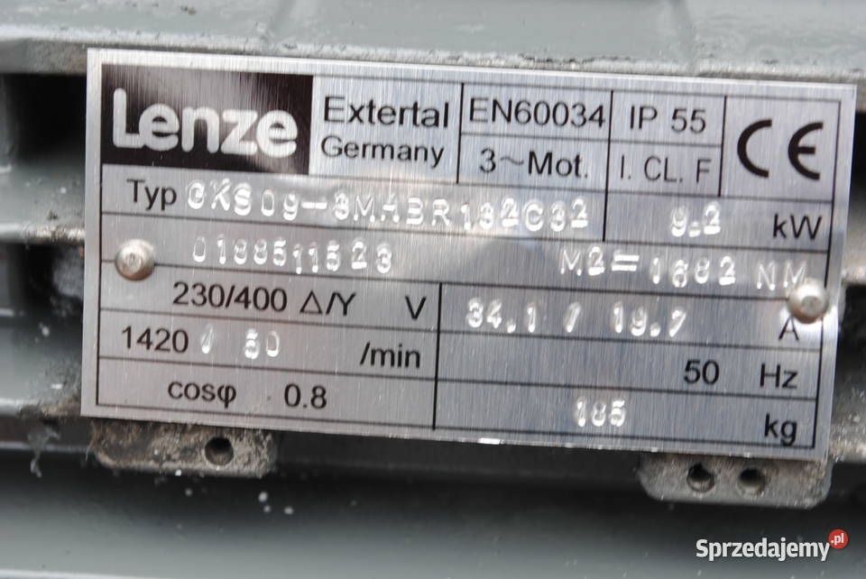 Motoreduktor kątowy 92kw 50obrmin Firmy LENZE Kargowa