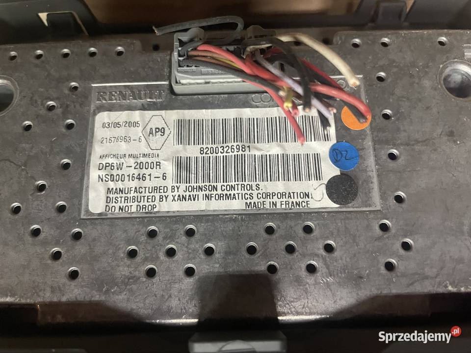 8200326981 wyświetlacz ekran navi renault laguna Części samochodowe