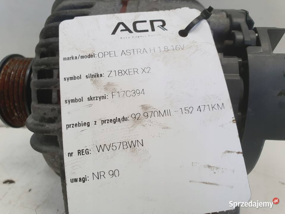 ALTERNATOR Opel Astra III H 18 16V 100A bosch lubelskie Rudka