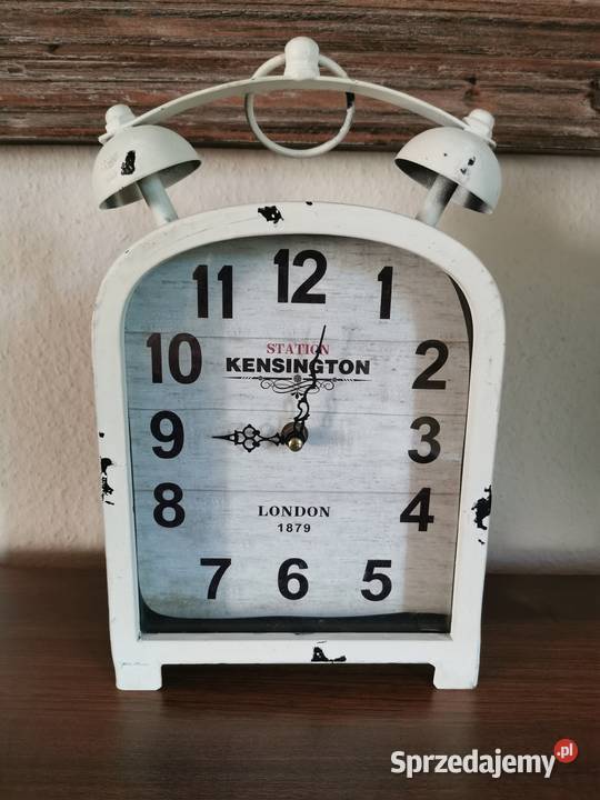 Zegar Kensington Station London biały postarzany łódzkie Łódź sprzedam
