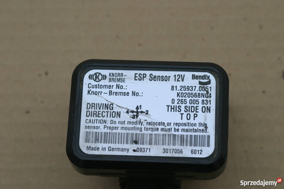 MAN TGX EURO 5 ZAWÓR MODUŁ SENSOR ESP K020568 Bieleń sprzedam