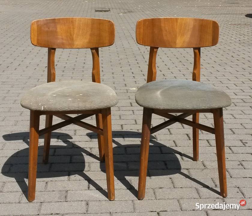 Ciekawe krzesła styl skandynawski PRL design sprzedam