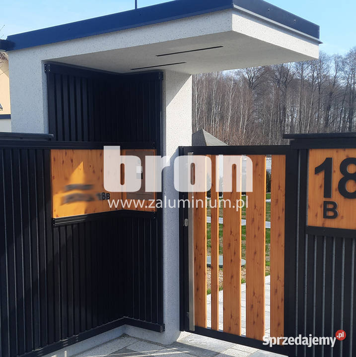 BRON Nowoczesne bramy aluminiowe drewnopodobne Bramy Warszawa