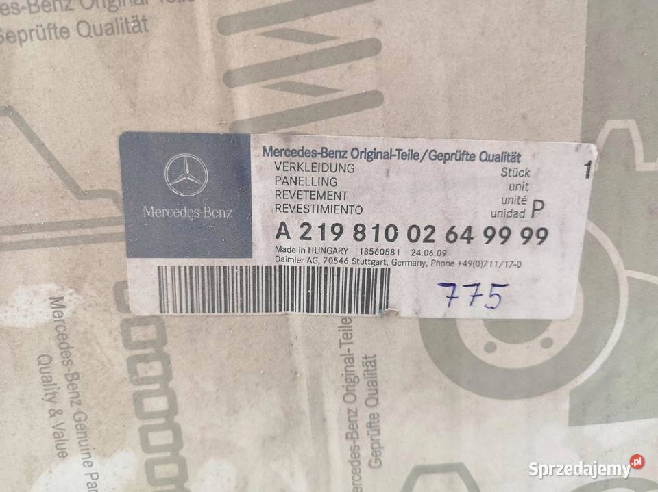 OBUDOWA LUSTERKA PRAWA MERCEDES W219 0408 ORI sprzedam