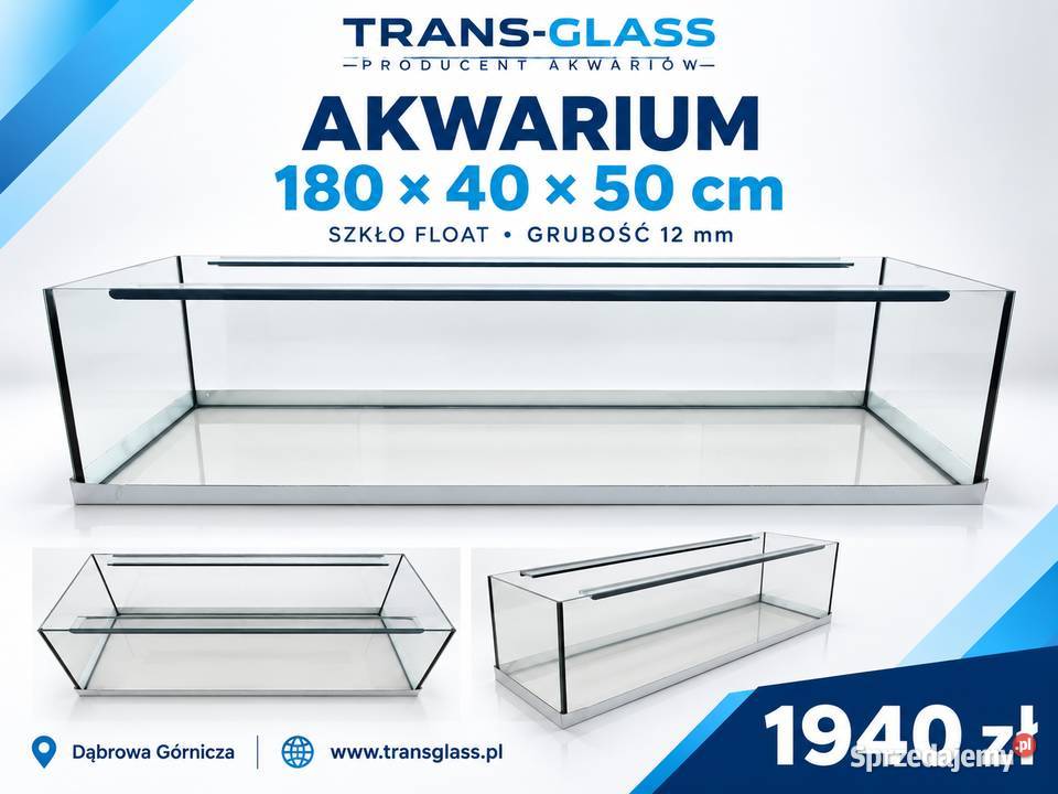 Akwarium 180x40x50 360 l szkło float 12 mm Dąbrowa Górnicza