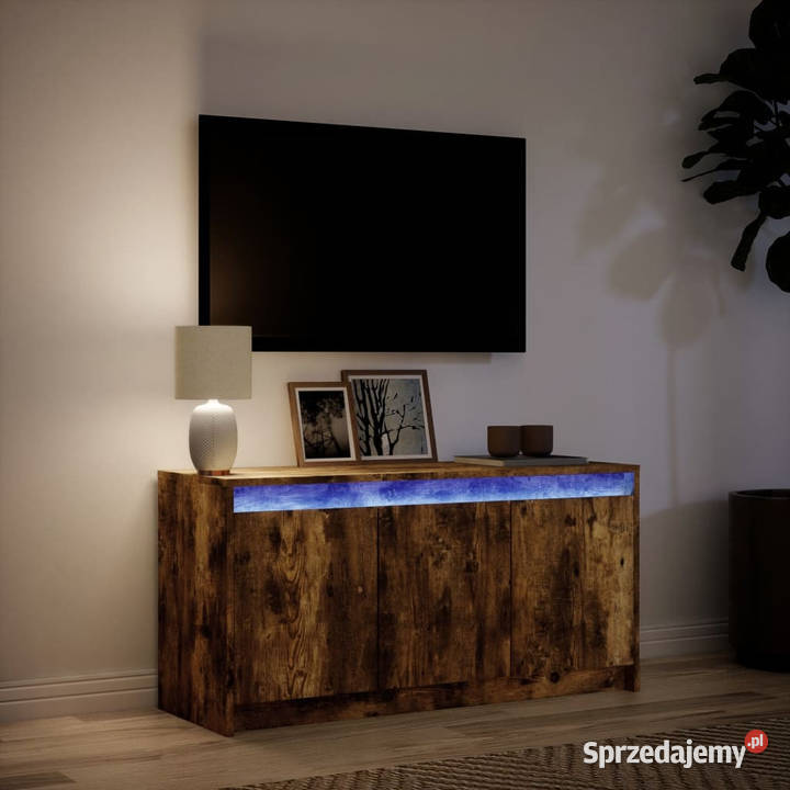 Szafka pod TV z LED przydymiony dąb 100x34x50 Warszawa