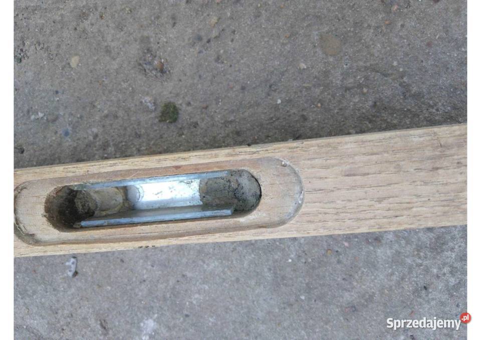 Poziomica drewniana 80 stara PRL dwa wskaźniki Łódź