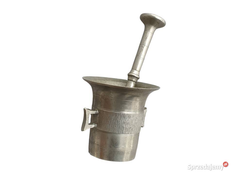 Stary mosiężny moździerz kuchenny sygnowany lata Cieszyn