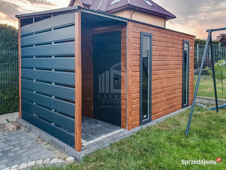 Schowek Domek Ogrodowy 25x2m Wiata 1m 2x Okno Łańcut