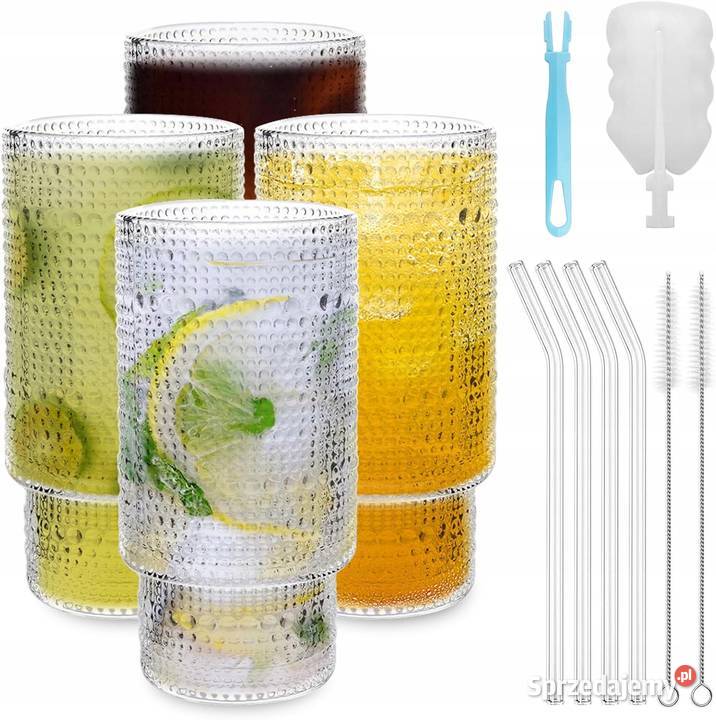 szklanki do koktajli ze szklanymi słomkami 350 Pozostałe Pozostałe Myszyniec sprzedam