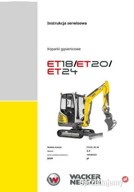 Wacker Neuson ET18 ET20 ET24 instrukcja naprawy Kielce