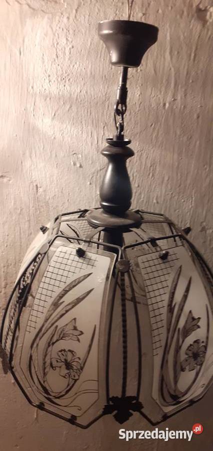 Żyrandol stary melalowo szklany z lat 80 tych Katowice