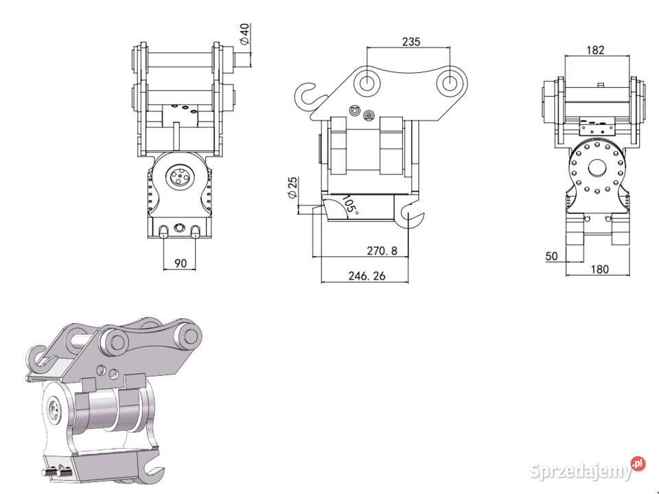 Powertilt Hydrauliczny do koparki 2t do 5t lubelskie Biłgoraj sprzedam