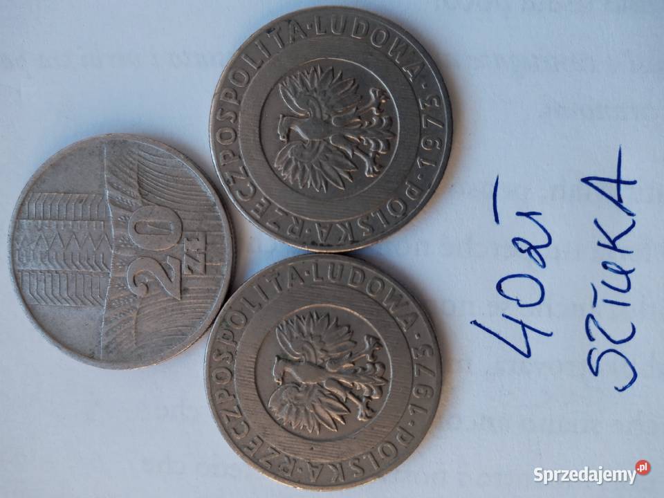 Monety 20 Kłosy 1973 74 76 Numizmatyka Kolekcje zachodniopomorskie Szczecinek