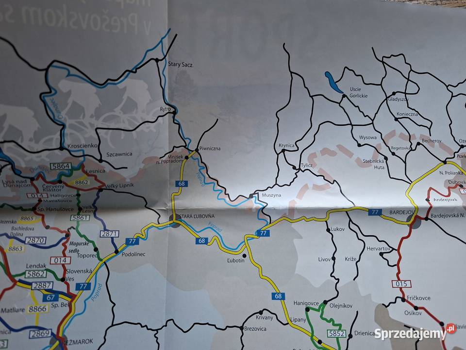 Mapa cykloturistickych tras v Presovskom kraji Mapy i przewodniki Kraków