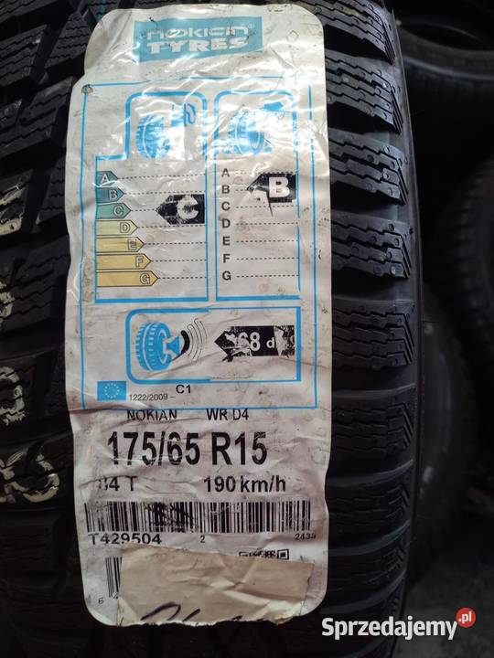 4x Opona NIEUŻYWANA ZIMOWA 17565R15 NOKIAN 219 75 Samochodowe Zaścianki