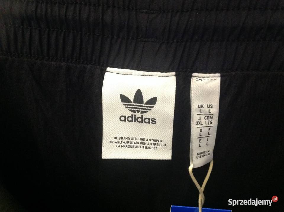 Spodnie Nylonowe Męskie Adidas L Trzy Paski Moda i Styl Nowa Sól