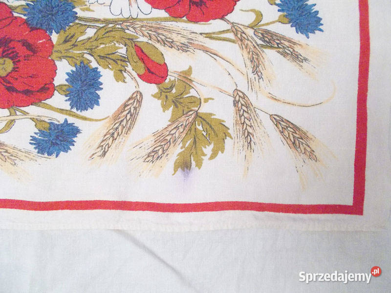maki bieżnik prl vintage makatka w maki lnaina